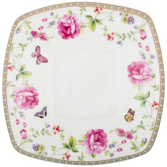 !09 Блюдце (набор 3 штуки) "Цветение" 11 см. фарфор без подарочной упаковки