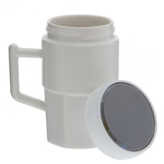 Кружка с крышкой, 390 мл, L10,5 W8 H13 см