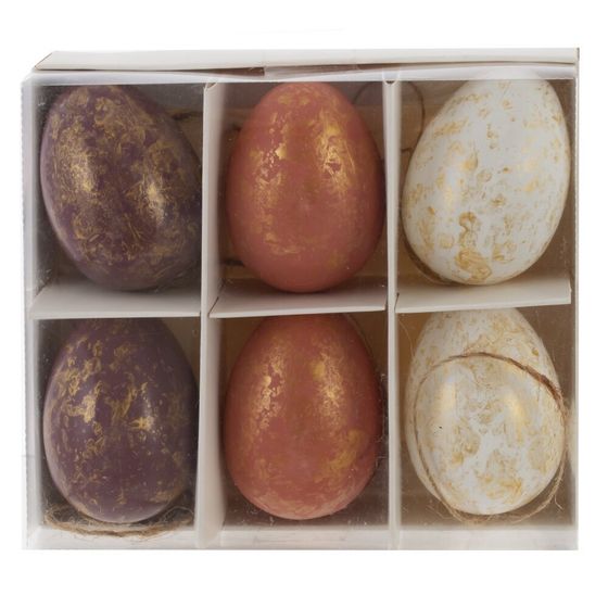 Набор из 6-ти изделий декоративных подвесных &quot;Яйцо&quot; (4*6,5), L14 W12,5 H4,5 см