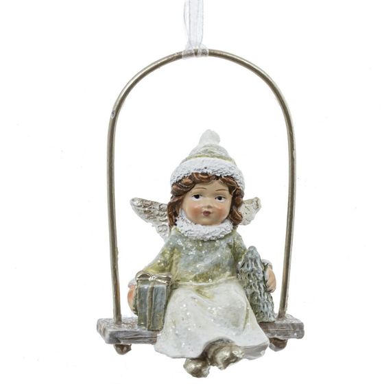 Изделие декоративное подвесное &quot;Девочка на качелях&quot;, L5 W3,5 H8 см, 2в.