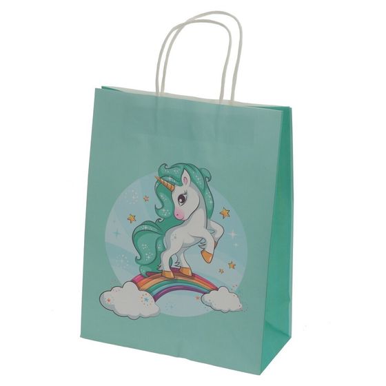 Пакет подарочный (бумага 120г/м2, блок 12шт), L21,5 W10 H28 см, 3в.