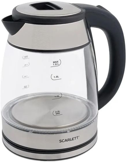 Чайник электрический Scarlett SC-EK27G40 1,8л 1800Вт серебристый/черный