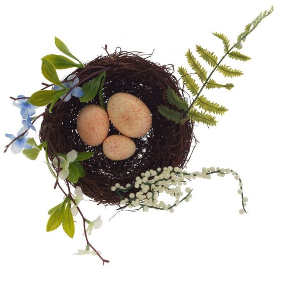 Изделие декоративное &quot;Гнездо пасхальное&quot;, L16 W16 H6 см, 3в.