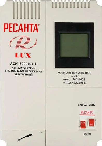 Стабилизатор напряжения Ресанта АСН-5 000 Н/1-Ц Lux 5000Вт серый