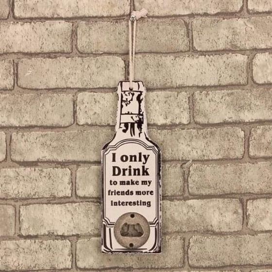 !09 Деревянная открывалка для бутылок 18 см. цвет белый