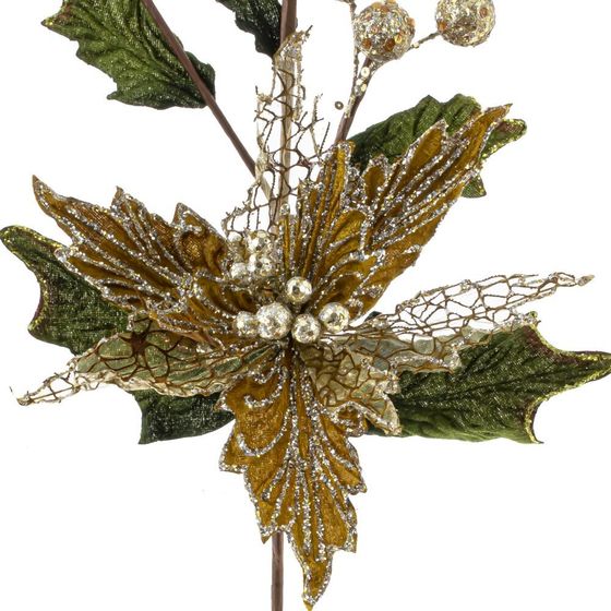 Цветок искусственный &quot;Пуансеттия&quot;, L17 W14 H54 см