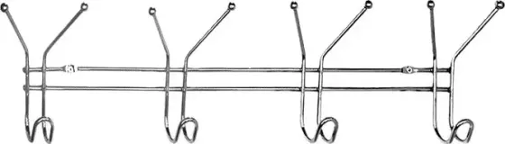 !09 НАСТЕННЫЕ КРЮЧКИ  003W000M41 52,9 см. 4 крючка хром