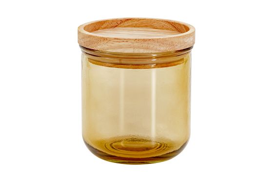 Банка для сыпучих продуктов, 350 мл, стекло/дерево, светло-коричневая, Jars