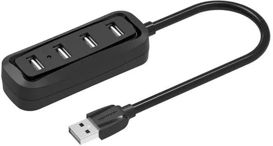Разветвитель Vention USB 2.0 нпортов:4 черный (VAS-J43-B015)