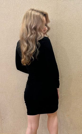 !09 Платье черное с завязочками мини Размер M