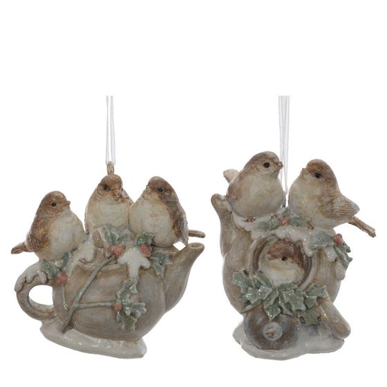 Фигурка декоративная подвесная &quot;Птички&quot;, L6 W4 H6 см, 2в.