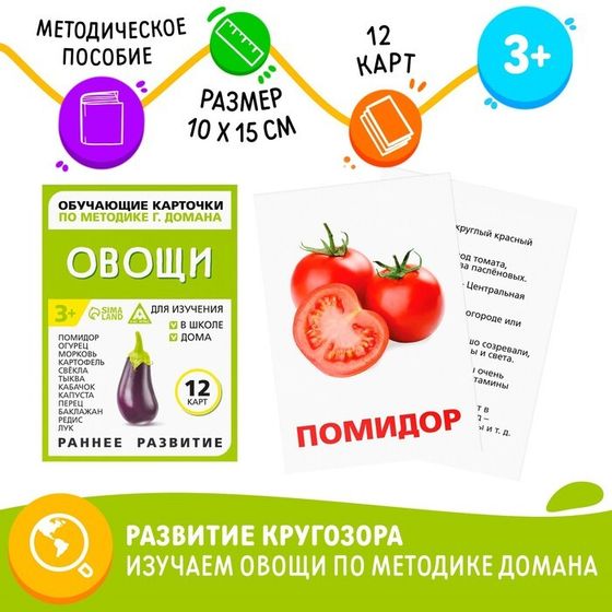 Обучающие карточки по методике Г. Домана «Овощи»