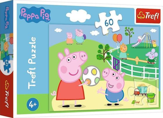 Trefl Puzzle 60 el. Zabawy w gronie przyjaciół Peppa Pig