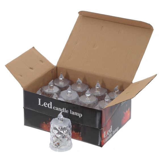 Изделие декоративное &quot;Свеча&quot; (подсветка, 3xLR54) (блок 12шт), L5 W5 H9 см