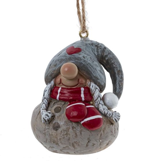 Фигурка декоративная подвесная &quot;Гном&quot;, L5 W5 H6 см, 2в.