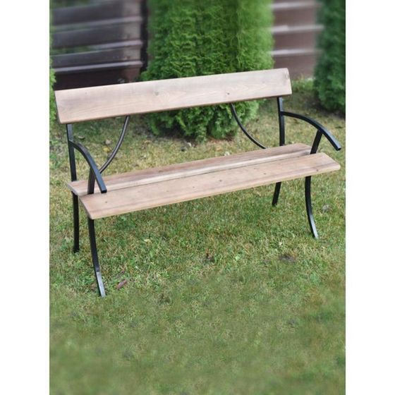 Садовая скамейка со спинкой &quot;Эконом&quot; для дачи, деревянная, 1.2х0.74х0.5 м, нагрузка до 150кг