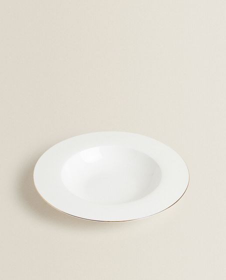 Rimmed bone china soup plate