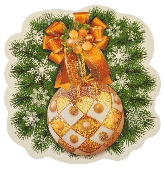 !09 Украшение (набор 10 штук) на скотче "Шарики" глиттер, 10 х 10 см.