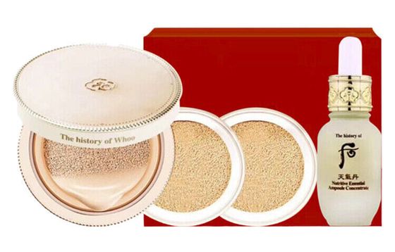 The History Of Whoo Luxury Style Gold Queen Makeup Sets Brightens Skin Tone Full Set+2 Replacement Sets+8ml Syringe