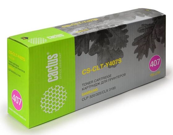 Картридж лазерный Cactus CS-CLT-Y407S CLT-Y407S желтый (1000стр.) для Samsung CLP320/320n/325/CLX3185/3185n/3185fn
