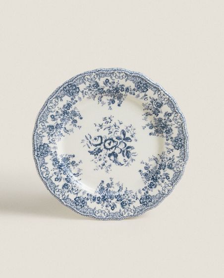 Floral earthenware dinner plate