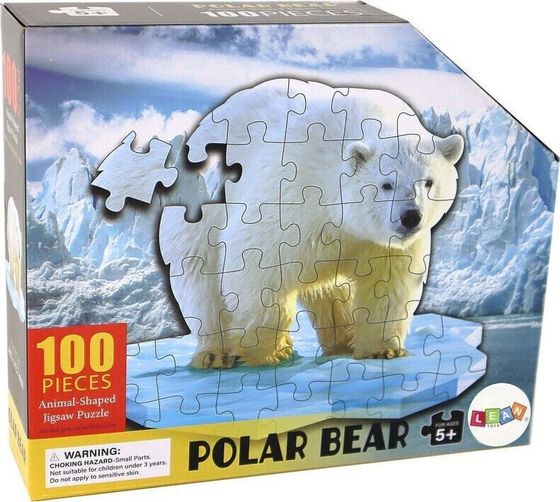 LeanToys Puzzle 100 Elementów Motyw Niedźwiedzia Polarnego