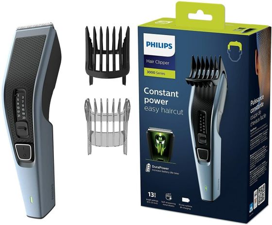 Машинка для стрижки Philips HC3530/15 аккум./сеть (насадок 2шт) синий/черный