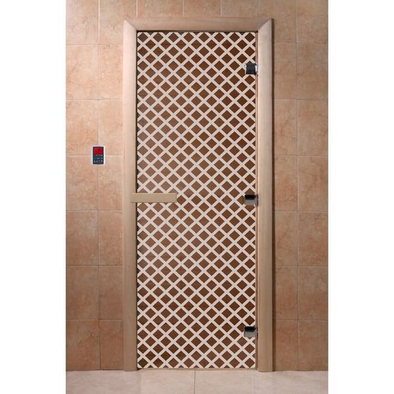 Дверь для бани стеклянная «Мираж», размер коробки 190 × 70 см, 8 мм, бронза