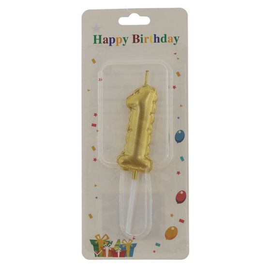 Свеча для торта "Цифра 1", L3,5 W1 H10 см