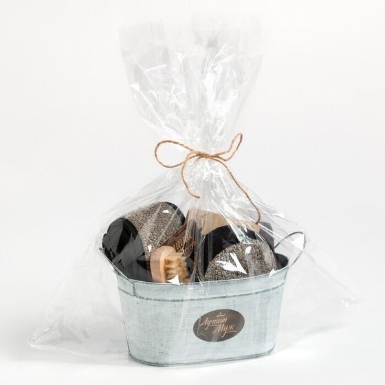 !09 Набор подарочный "Лучший муж" 7 предметов (Мочалка, Открытка, Подставка под горячее, Полотенце, Щётка)