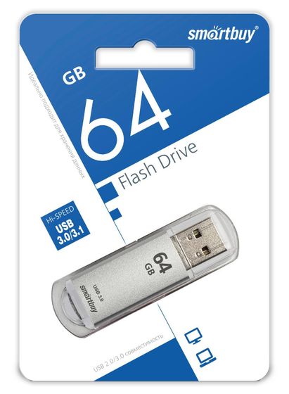 Флеш диск 64Gb Smartbuy V-Cut SB64GBVC-S3 USB3.0 серебристый