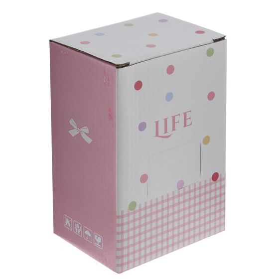 Кружка с крышкой и трубочкой, L5,8 W5,8 H13,5 см, 1 штука, дизайн микс