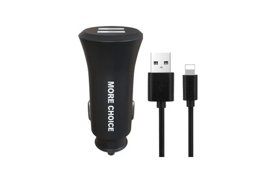 Автомобильное З/У More Choice AC23i 2.4A Apple Lightning черный