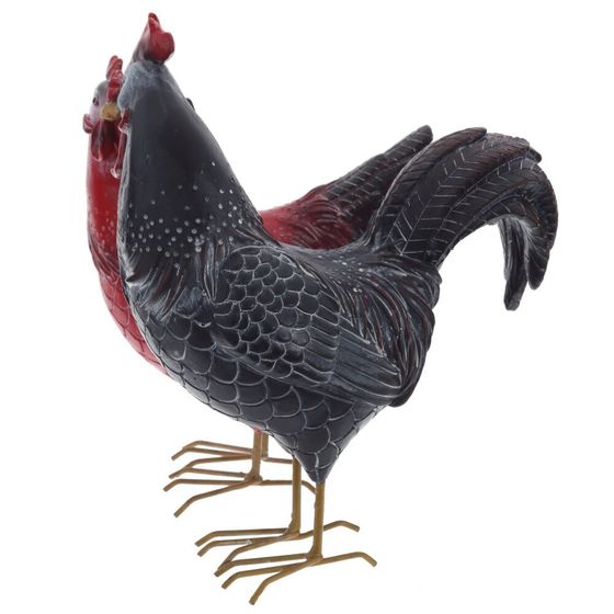 Фигурка декоративная &quot;Петух с курицей&quot;, L16 W15,5 H20 см