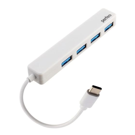 Разветвитель USB 2.0 Perfeo PF-H039 4 порта белый (PF D0788)