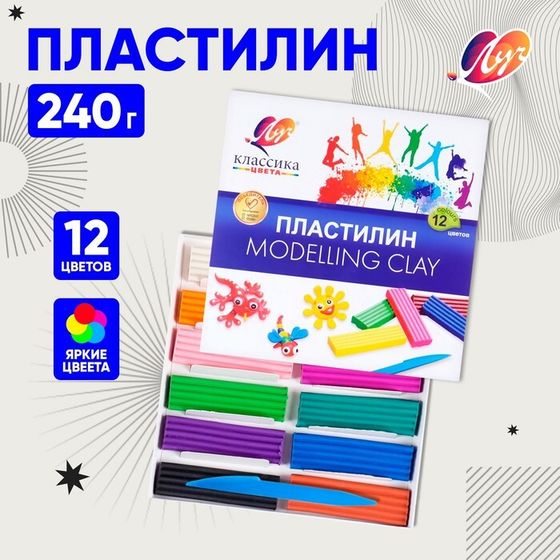 Пластилин 12 цветов 240 г &quot;Классика&quot;