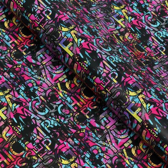 !Бумага упаковочная 4 листа глянцевая "Графика", розовая 50 х 70 см.