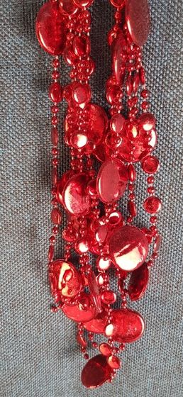 !09 ЕЛОЧНОЕ УКРАШЕНИЕ - БУСЫ &quot;КРУГИ&quot; 2,7 М., ЦВЕТ КРАСНЫЙ