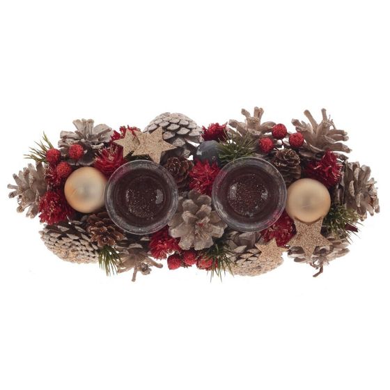 Подсвечник &quot;Новогодняя композиция&quot;, L31 W14 H8 см