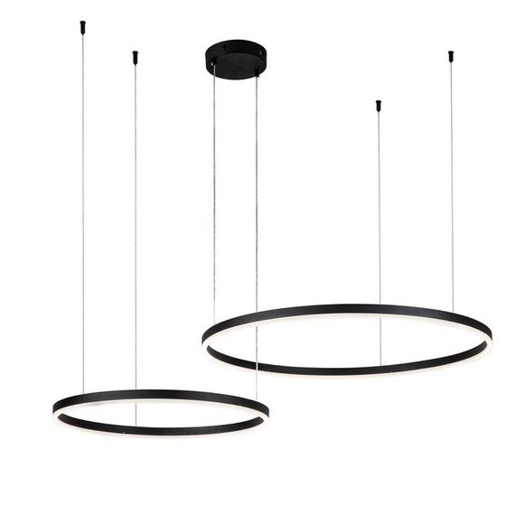 Светильник подвесной Indigo, 14001/2P Black. 2х105Вт, LED, 9000Лм, 3000-5700К, пульт ИК, 600/800х140х1240 мм, цвет белый