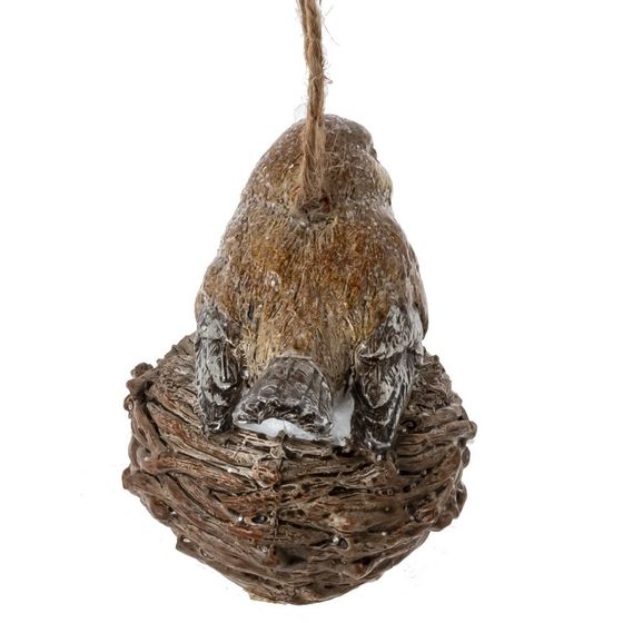 Украшение новогоднее &quot;Птичка в гнезде&quot;, L8,5 W6 H7,5 см