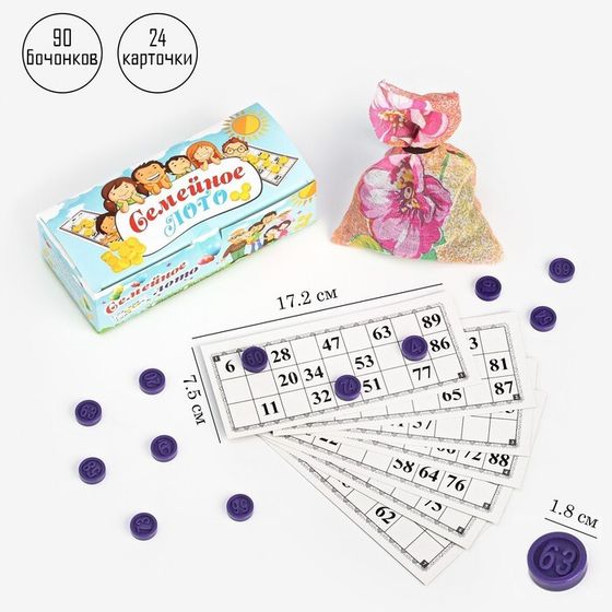 Русское лото, игра настольная &quot;Время игры&quot;, 24 карточки, карточка 17.2 х 7.5 см