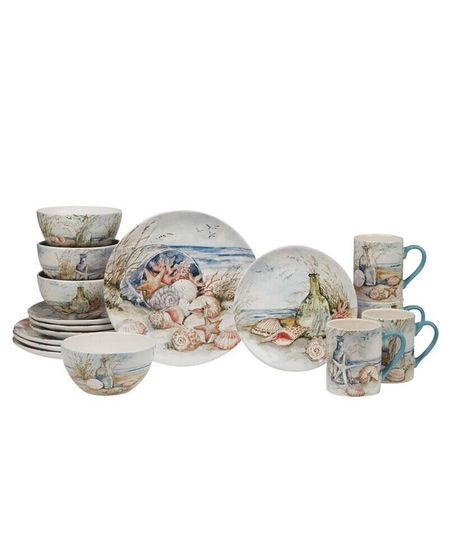 Coastal Landscape 16 PC-Dinnerware Set, Service for 4