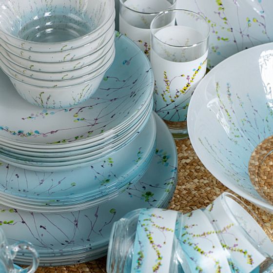 Набор столовый SIMPLY TROMPETTE TURQUOISE 44 предмета