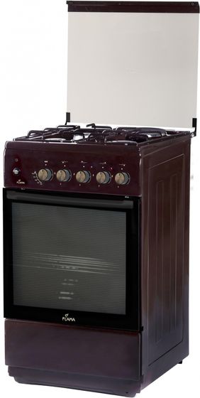 Плита комбинированная Flama L RK 23-126 B коричневый (стеклянная крышка) реш.сталь