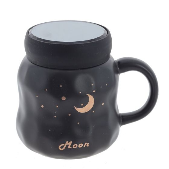 Кружка с крышкой, 450 мл, L13 W9,5 H11 см, дизайн микс