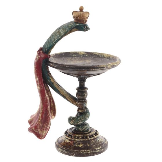 Изделие декоративное &quot;Змея с блюдом&quot;, D 15 см, L17 W19 H29 см