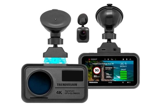 Видеорегистратор с радар-детектором TrendVision DriveCam Real 4K Signature LNA черный 140° 640х480 WiFi