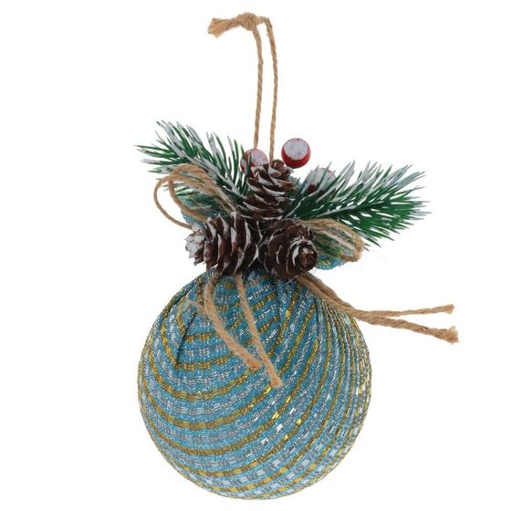 Набор из 3шт Украшение новогоднее &quot;Шар&quot;, D 7.5 см, L23,5 W8 H11,5 см