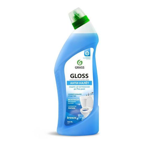Чистящее средство Grass Gloss, Breeze &quot;Анти-налет&quot;, для ванной комнаты, туалета, 750 мл